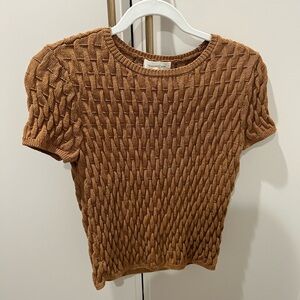 Treasure & Bond Brown Knit Crop Top M